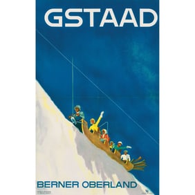 Alex Walter Diggelmann (1902-1987) Gstaad Ski Poster
