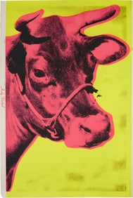 Andy Warhol Estate Stamped Cow Screenprint.