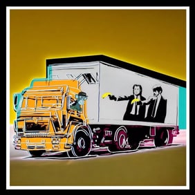 FENZOLINI "TRUCK FICTION"-Screenprint- Signed - Title: "Truck Fiction" GOLD