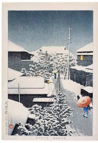 Kawase Hasui (1883-1957)  Snow at Daichi (Daichi no yuki)  Taisho period, early 20th century