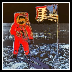 ANDY WARHOL- "MOONWALK" FS #405 -Screenprint-BLUE & RED