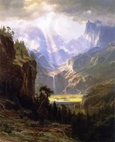 Albert Bierstadt "Rocky Mountains" Print.