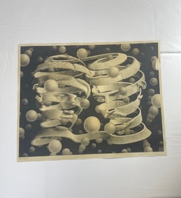 M.C. Escher "Bond of Union" 1956 SIGNED Offset Lithograph