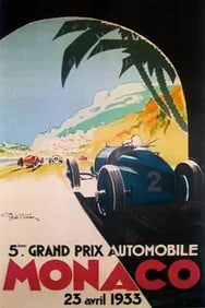 Grandprix Automobile Monaco 1933 Travel Poster