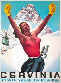 Cervinia Ski travel poster