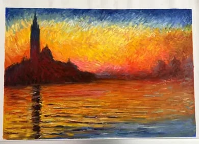 Claude Monet "San Giorgio Maggiore by Twilight, 1908" Oil Painting