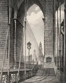 Stow Wengenroth "Brooklyn Bridge" Print.