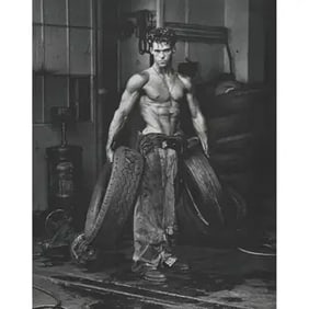 Herb Ritts "Fred with Tires, LA, 1984" PhotoPrint.