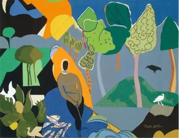 Romare Bearden "Recollection Pond, 1976" Print.