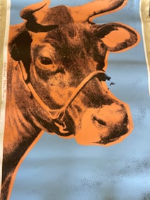 Andy Warhol Cow Poster on Linen