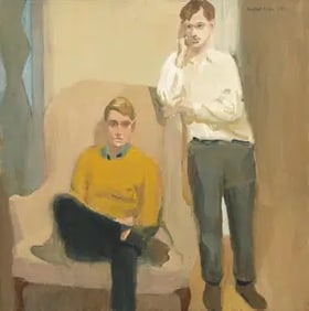 Fairfield Porter "Ted Carey and Andy Warhol, 1960" Print.