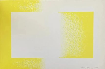 Richard Anuszkiewicz (Yellow Reversed) Offset Lithograph, Plate Signed, Dated