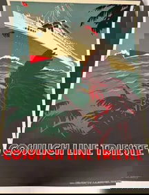 COSULICH LINE TRIESTE Travel Poster