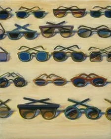 Wayne Thiebaud "Five Rows of Sunglasses, 2000" Print.