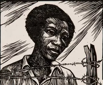 Elizabeth Catlett "Barbed Wire" Print.