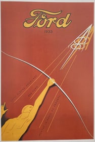 Vintage Car Poster - Ford V8, 1933
