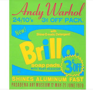 Andy Warhol - Brillo Soap Pads Print: Andy Warhol - Brillo Soap Pads Print in colors on heavy paper, measures 30" x 26"