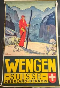 Wengen Suisse Ski Poster