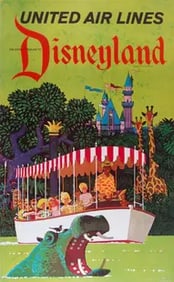 United Airlines Disneyland Travel Poster