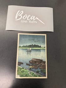 Kawase Hasui (1883-1957)  Early Summer Rain, Arakawa (Samidare, Arakawa)  Showa period, 20th century