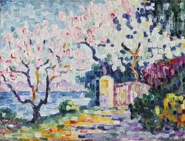 Paul Signac "Alomd Trees in Flower" Print.