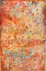 Frank Bowling "Orange Balloon" Offset Lithograph.