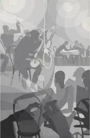 Aaron Douglas "Charleston, 1928" Offset Lithograph.