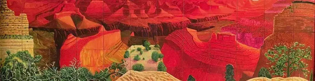 David Hockney "A Closer Grand Canyon, 1998" Offset Lithograph: David Hockney "A Closer Grand Canyon, 1998" Offset Lithograph - Measures 14.75 X 53.50 inches, Unknown printing date