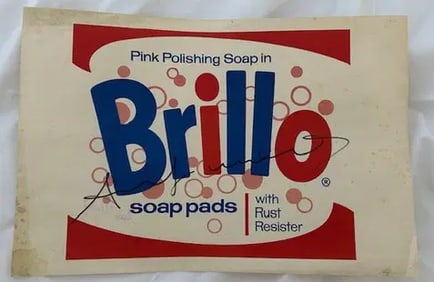 Andy Warhol Hand Signed Brillo Soap Pad Advertisement
