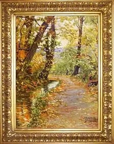 Egon Schiele (Winding Brook) Oil Painting