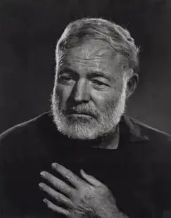 YOUSUF KARSH "Ernest Hemingway, 1957" Print: YOUSUF KARSH "Ernest Hemingway, 1957" Print, Measures 7.60 X 9.70 Inches, Verso is Blank, Printed on archival qaulity paper, unknown printing date