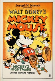 Walt Disney "Mickey's Nightmare" Poster