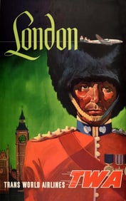 London TWA Travel Poster, by David Klein