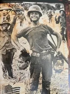 Peter Beard "Brutality" Print: Peter Beard "Brutality" Print, Measures 14.6 x 10 inches, Verso is blank, mounted