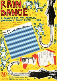 Keith haring 'Rain Dance' Poster