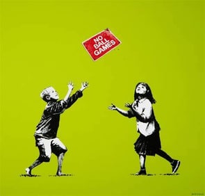 Banksy "No Ball Games" offset lithograph on wove paper pencil signed and numbered