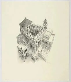 M.C. Escher "Assending" Etching