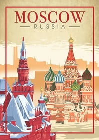 Moscow, Russia Travel Poster