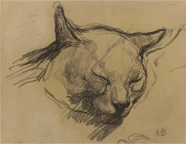Eugene Delacroix "Study, Head of a Cat" Print
