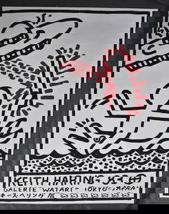 Keith Haring - Galerie Watari poster: KEITH HARING (1958-1990) Keith Haring - Galerie Watari - Tokyo, Japan, 1983 Measures 27.00 X 20.00