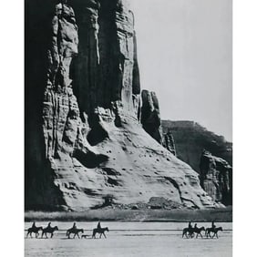 Edward Curtis "Navajos Riding Through Canyon de Chelley" Print