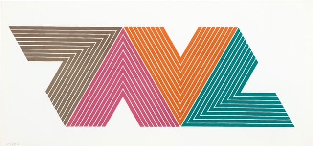 FRANK STELLA (B.1936) Empress of India II, from V Series: FRANK STELLA (B.1936) Empress of India II, from V Series, Print in colors, on heavy paper, 1968, signed and dated in the plate, measures 16.00 X 35.00 inches