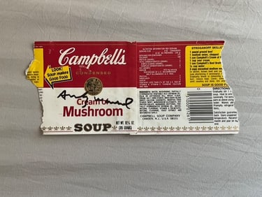 Andy Warhol Tomato Soup Label Signed