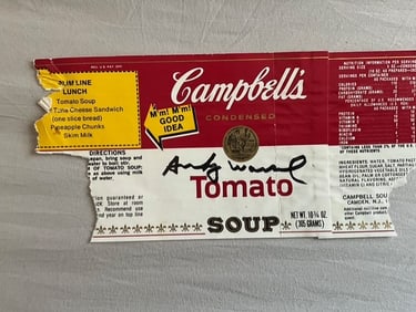 Andy Warhol Mushroom Soup Label Signed