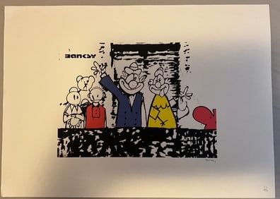 Banksy offset lithograph pencil signed and numbered authentification sticker