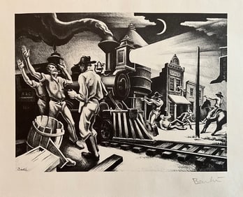 Thomas Hart Benton "JESSE JAMES" pencil signed