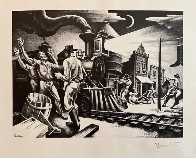 Thomas Hart Benton "JESSE JAMES" pencil signed (1 of 1)