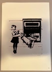 Banksy offset lithograph pencil signed and numbered authentification sticker