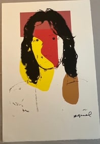 Andy Warhol Mick Jagger offset lithograph pencil numbered plate signature authentication