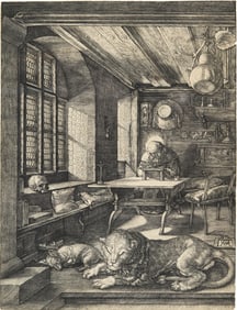Albrecht Durer " Saint Jerome in his study, 1514 " Print